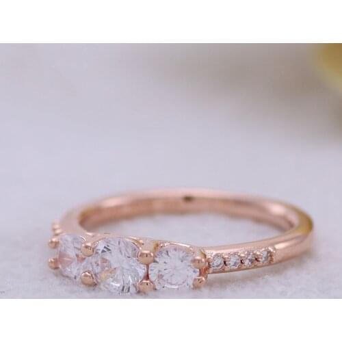 Bewill Real 925 Sterling Silver Ring Fairy Tale Light Rose Gold Bright Elegant Rings For Womens Gift Banquet Jewelry