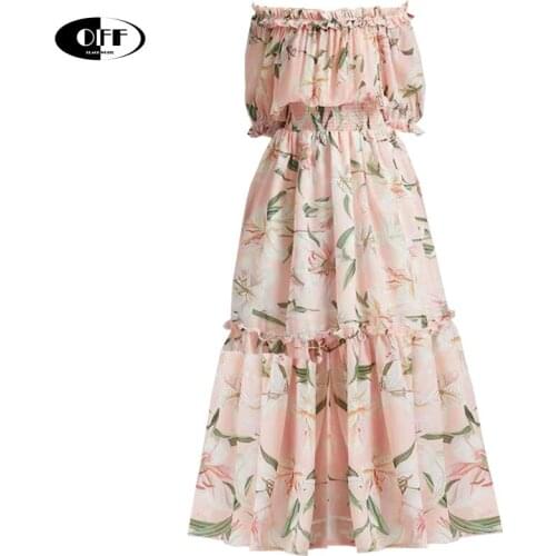 Designer Lily Floral Summer Party Evening Maxi Dress Women Ruffles Elegant Boho Beach Elastic Waist Plus Size Vacation Dress ZA