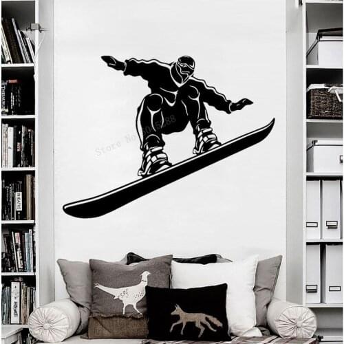 Winter Snowboard Board Skate Sports Wallpaper Wall Sticker Vinyl Wall Decal Mural Wall Art Cool Boys Room Home Decoration LL1087