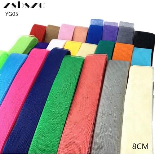 Zsbszc 8cm soft Horsehair Mesh Braid Ribbon muticolor Trim Clear mesh ribbon sew on wedding Latin dress samba Hats YG08
