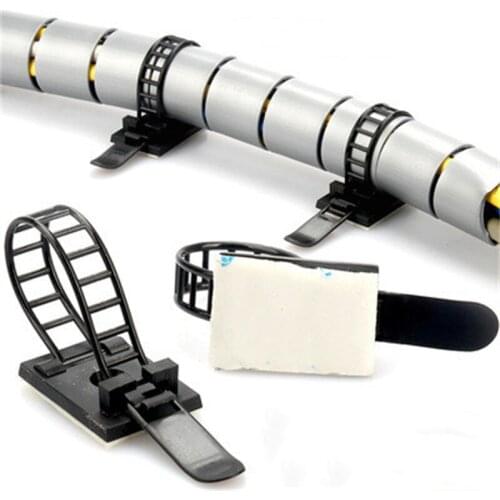 10pcs Wire Tie Cable Mounts Cable Clips Clamp for Wire Tie Cable Mount Adjustable Cable Tie Fix Holder Clips Black Color