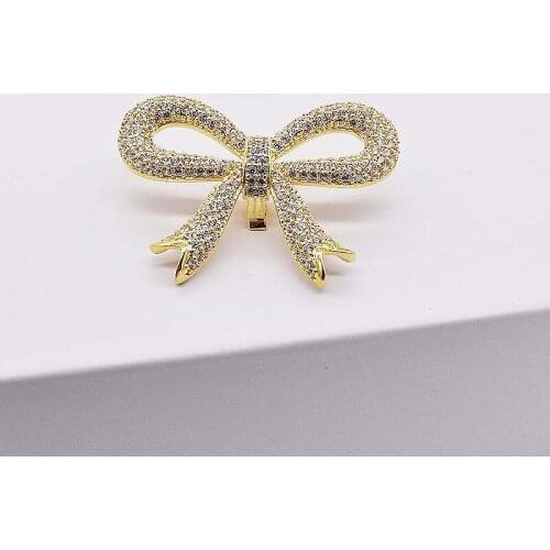 2pcs/lot 37x27mm Womens High Qualit bow CZ-inlaid Pearl Bracelet Buckle, necklace buckle, sweater chain connection buckle