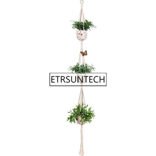 20pcs Hanging Flower Pots Holder Hanging Basket Flower Pot Net Basket Sling Cotton Rope 180cm Macrame Plant Hanger