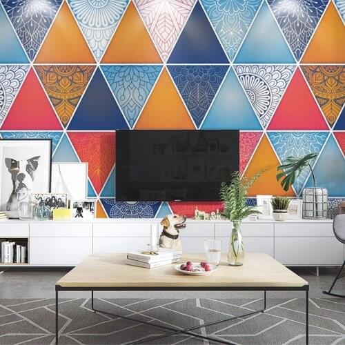Custom Wallpaper 3D Creative Graffiti Geometric Pattern Modern Fashion Bedroom Living Room TV Background Papier Peint Mural 3D