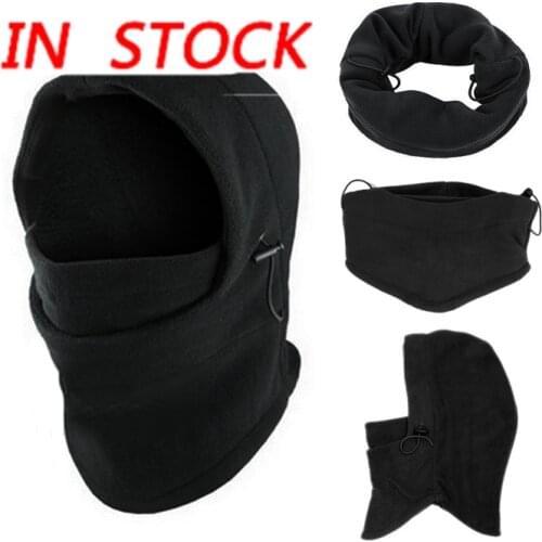 6 in1 Thermal Fleece Balaclava Hat Hooded Neck Warmer Beanies Balaclava Winter Face Hat Fleece Hood Ski Mask Warm Helmet