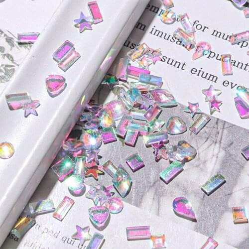 New Popular High-quality Explosion Nail Accessories Rhinestone Flatback Small Irregular Multishape Diamond Mixed With 100 Pieces