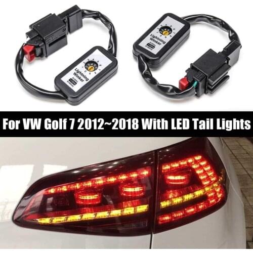 Car Black Dynamic Turn Signal Indicator LED Taillight Add-On Module Cable Wire Harness For VW Golf 7 Left & Right Tail Light