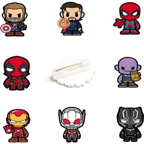 Disney Marvel Anime Brooch Spider-Man Iron Man Hulk Brooch Acrylic Badge Brooch Epoxy Fashion Ladies Men Clothes Hat Brooch