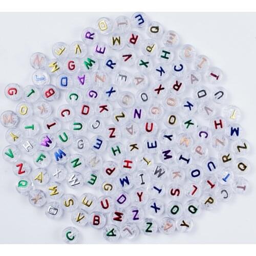 5*9mm 50/100/150/200Pcs/Lot Colorful Acrylic Letter Beads For Jewelry Handmade Diy Bracelet Necklace Round Flat Loose Beads