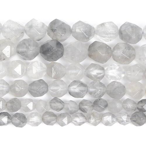 Big Faceted Natural Stone Beads Cloud Crystal Round Loose Beads For Jewelry Making DIY Bracelets Earrings Accessories 6/8/10MM