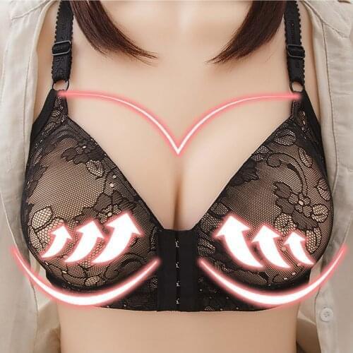 One-piece Push Up Bra Women Lingerie Flower Lace Anti-sagging Seamless Bra Everyday Daily Casual Underwear Soutien Gorge Femme