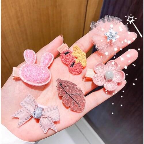 3pcs Girl Hairpins Children Cartoon Flower Hairpins Barrettes Girls Lovely Colors Hair Clips Kids Baby Sweet Hair Accessories