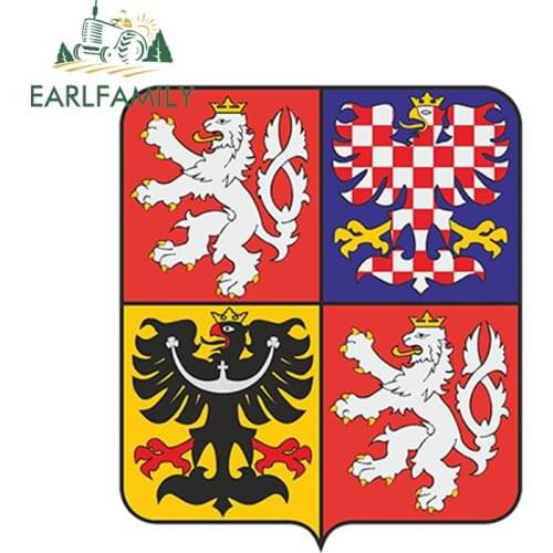 EARLFAMILY 13cm x 10.8cm Car Styling Car Sticker Coat of Arms of The Czech Republic Waterproof Doors Windows Bumper Accessories