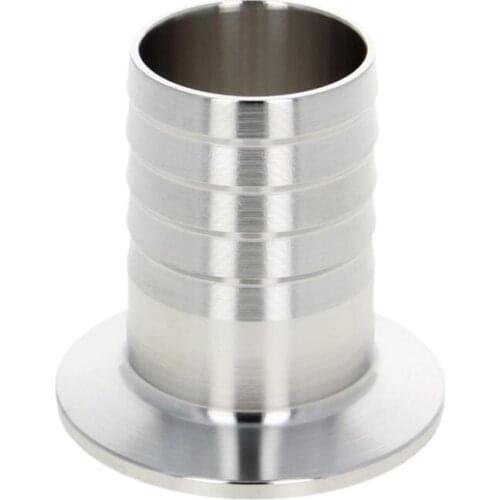 High Quality Φ19~Φ76 Sanitary Flange Adapter Pipe Size 19mm~76mm Chuck 50.5mm~91mm Barb Fitting Stainless Steel Connector Joints