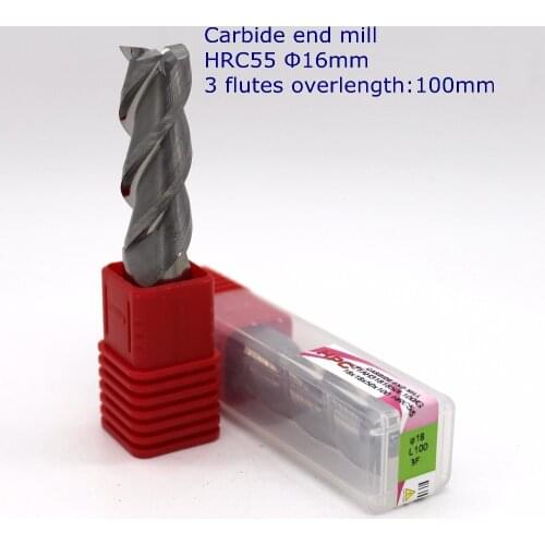 Router bit blade diameter 18mm overlength 100mm of 3 flutes flat end HRC55 carbide end mill CNC machine tool mill cutter