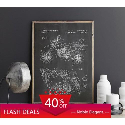 Canvas Kawasaki Motorcycle Patent 2008 Motorcycle Art Work Dirt Bike Wall Art Poster Room Decor Print Blueprint Gift Idea