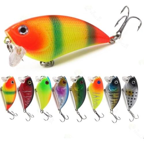 1Pcs 5.5cm6.6g Artificiais Sea Fish Fishing Baits Lure Hard Shad Pesca Iscas With 2 Treble Hooks Wobblers Fishing Accessories