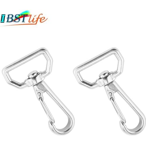 2PCS Ring Square Eye Swivel Snap Hook Stainless Steel 316 Quick Straping Hook Lobster Clasps Hiking Camping Carabiner Pet Chain