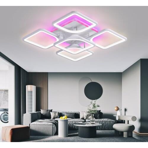 Classic Upgrate Square LED Ceiling Light Home Apartment Decor For Living Room Bedroom Dining Room Dimmable 3500K-6500K