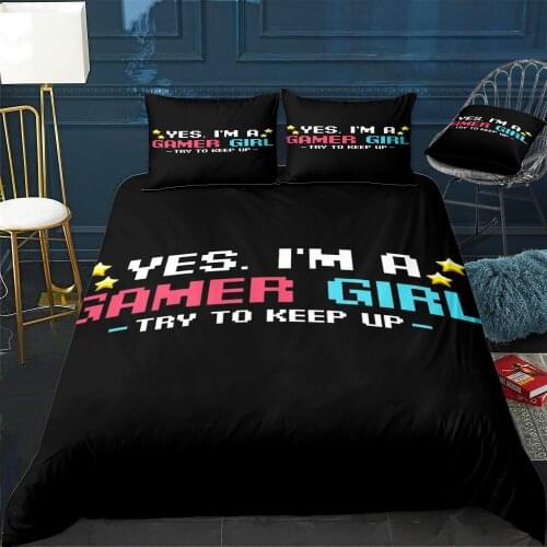 Yes Im A Gamer Girl Try T Duvet Cover Twin/Queen/King Size Luxury Comforter Bedding Set With Pillowcase Home Bed Decora