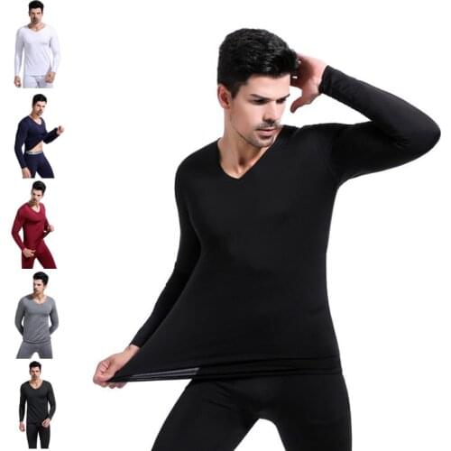 Sets Men Underwear Winter Clothes Seamless Thermal Mens Underwear Set Youth Thin V-Neck Large Size Slim High-Elastic Long Johns