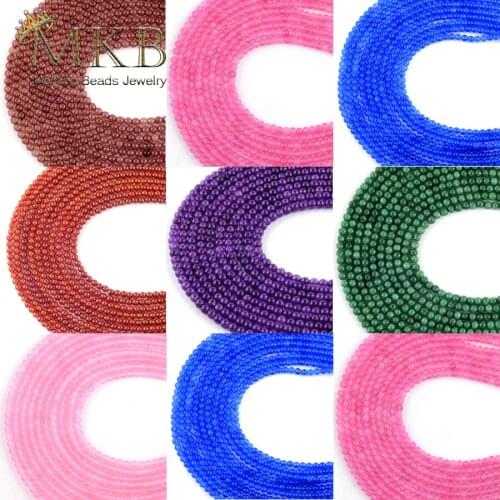 12 Styles 3mm Jades Natural Stone Round Beads For Jewelry Making Red Yellow Space Loose Beads DIY Bracelets Jewellery Strand 15"