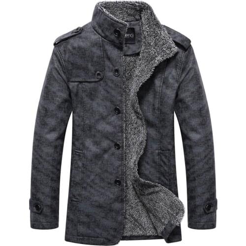 Men Solid Long Sleeve Faux PU Leather Coat Water Washig 8xl Thick Slim Men Jacket Trench Coats Winter Warm Smart Casual Jacket