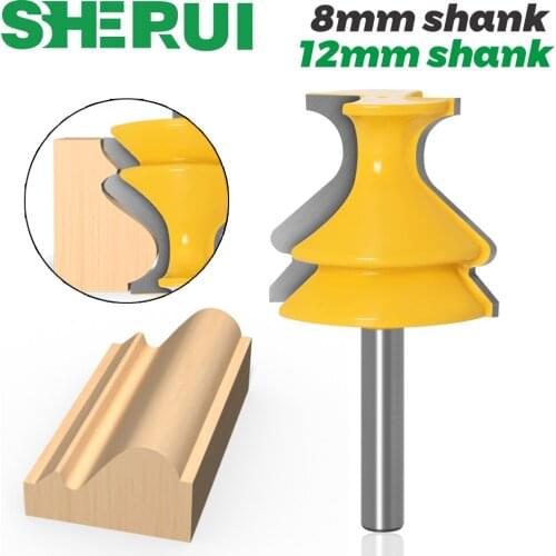 1pcs 8mm Shank Architectural Molding Handrail Router Bits Set Casing Base CNC Line Woodworking Cutters Face Mill