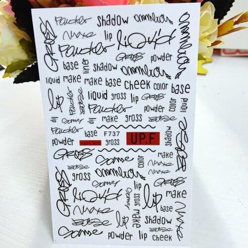 New 3D Stickers for Nails Letters Alphabet Nail Art Decorations Sliders Foil Decals Cool Manicure Accessories