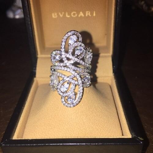 Engagement wedding Jewelry 925 Sterling Silver ring finger Shine Gorgeous line Wide Simulated diamond gemstone Rings for women