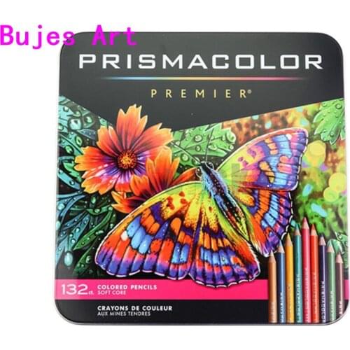 Original 132 color arttist drawing pencil oily pencil 3.8MM soft big core painting pencil tin box Sanford Prismacolor oil pencil