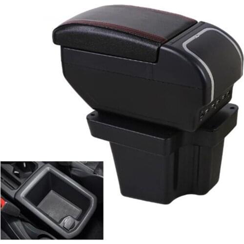 Armrest box For Volkswagen VW Tiguan L 2017/2018 Dual Layer Rotatable PU Leather Large Space Central Store Content box with 9USB