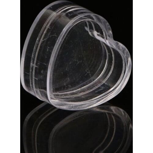 Drop Ship&Wholesale 10Pcs Plastic Heart Shape Cream Box Cosmetic Case Transparent Makeup Container Oct.23