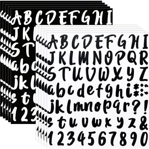 8 Sheets Self-Adhesive Sticker, Alphabet Number Stickers, Decals for Sign,Notebook, Classroom Decor, Business, Address Number