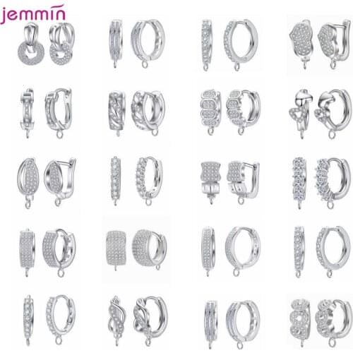 Fast Delivery Women Girls DIY Handmaking Jewelry Accessory 925 Sterling Silver Hoop Earrings Findings Ear Components
