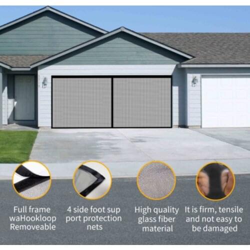 Garage Mesh Screen Door Seamless Insect Net Garage Door Screen Easy To Install And Use Summer Anti-Mosquito