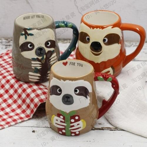 Cute 3D Sloth Animal Ceramics Mugs Coffee Mug Milk Tea Office Cups Drinkware Birthday Gift
