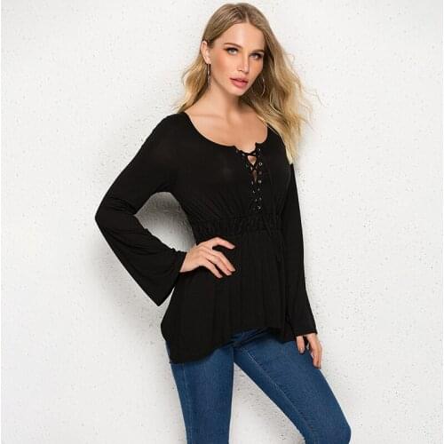 2021 Autumn Sexy Blouses Women V Neck Long Sleeve Lace Splicing Solid Blusas Tops Casual Plus Size Shirts Oversized