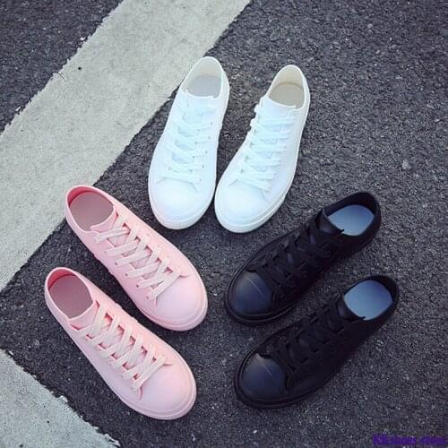 Rain Boots For Women White Sneakers Shoes Waterproof 2020 Spring Summer Female Casual Shoes Rubber Rain Boots Size 40