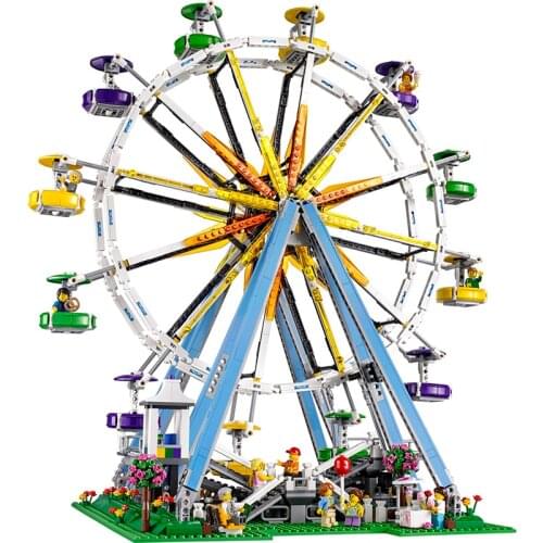 1:1 Streetview Park Playground Series Ferris Wheel 10247 2464Pcs Bricks Building Blocks Education Toys Girl Gifts