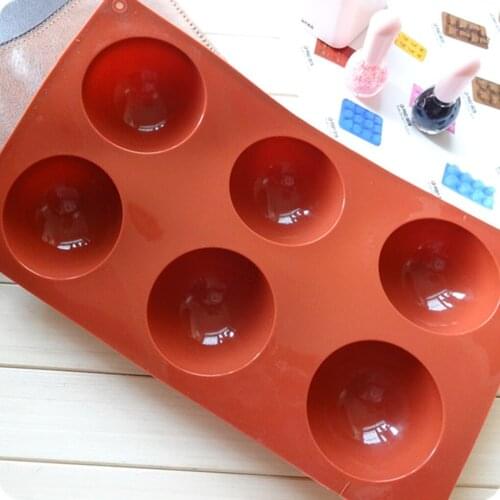 1pc 6 Holes Silicone Baking Mold For Baking 3D Bakeware Chocolate Half Ball Sphere Mold Cupcake Cake DIY Muffin Kitchen Tools