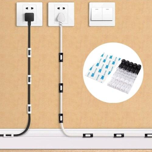 10/20 Pcs Cable Holder Cable Organizer Clips Cable Management Desktop Workstation Wire Manager Cord Holder USB Data Line Winder