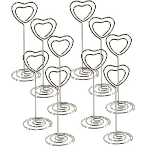 10 Card Slots With Heart Shape Are Suitable For Wedding Party Cocktail Party, Etc. Embroidery Clips Can Be Added For Decoration