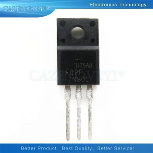 10pcs/lot FQPF7N80C FQPF7N80 7N80 7N80C 800V 7A TO-220F In Stock
