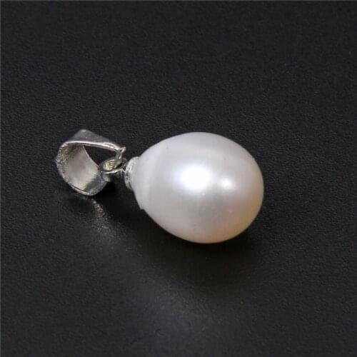 8*9m 10PCS Natural Pearl Pendants Water Drop White Pearls Pendants with Clasp Charm for Jewelry Making Necklace Accessories DIY