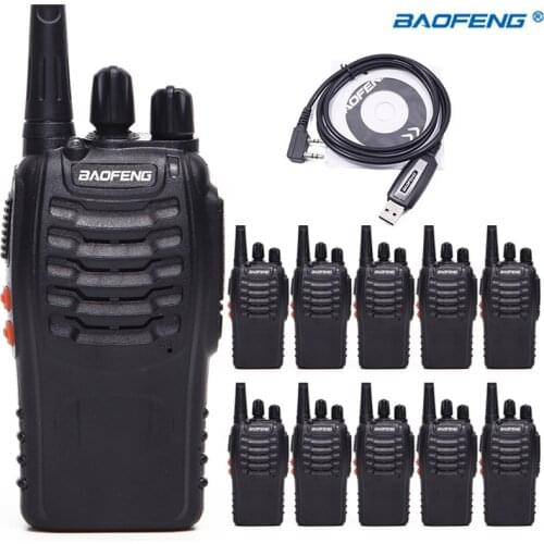 10PCS Baofeng 5W Handheld BF-888S Walkie Talkie Two Way Radio bf 888s UHF 400-470MHz Portable Ham Radio CB Radio HF Transceiver