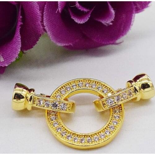 2pcs/lot 30mm Womens High Quality Classic round CZ necklace bracelet button, sweater chain button