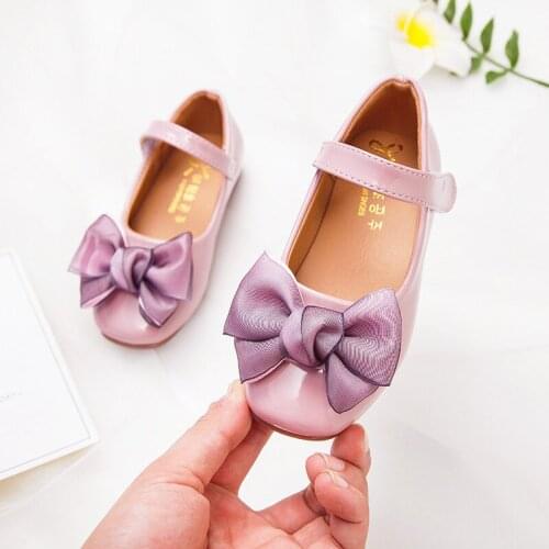 2021 Children Fashion Bow Girls Princess Dance Leather Shoes Dresses For Kids Party School Shoes 3 4 5 6 7 8 9 10 11 12 Years