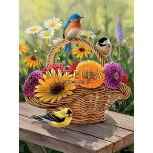 5d Diy Diamond Painting Cross Stitch Diamond Mosaic Summer Bouquet Birds Flowers Diamond Embroidery Home Decor Christmas gifts