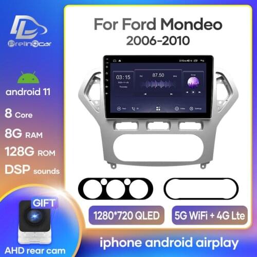 Prelingcar Android 10 For Ford Mondeo 2007-2010 Car Radio Multimedia Video Player GPS Navigation NO DVD 2 Din Octa-Core DSP IPS